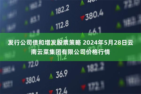 发行公司债和增发股票策略 2024年5月28日云南云菜集团有限公司价格行情