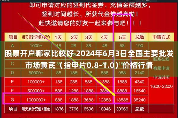 股票开户哪家比较好 2024年6月3日全国主要批发市场黄芪（指甲片0.8-1.0）价格行情