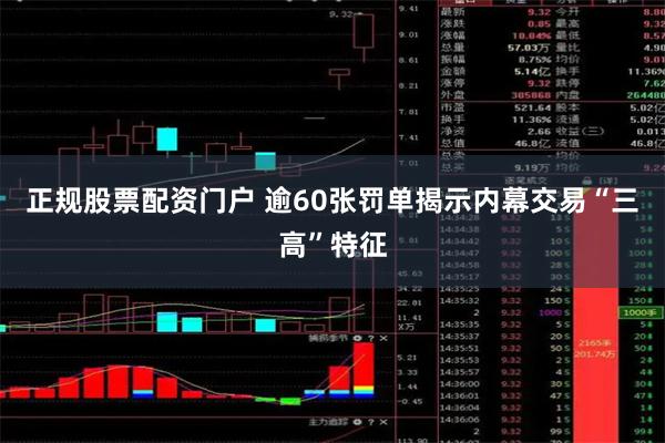 正规股票配资门户 逾60张罚单揭示内幕交易“三高”特征