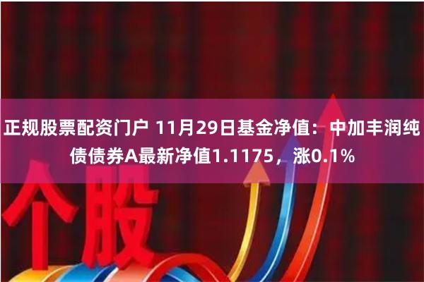 正规股票配资门户 11月29日基金净值：中加丰润纯债债券A最新净值1.1175，涨0.1%